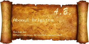 Abonyi Brigitta névjegykártya
